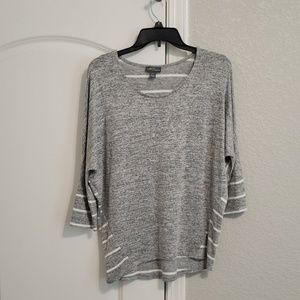 Market and spruce gray and striped  dolman sleeve